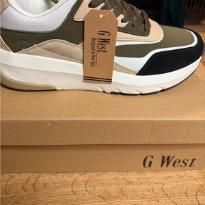 Men's Olive Multi-Color Low-Top Sneakers